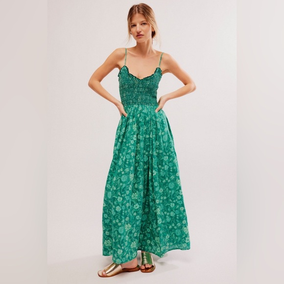 Free People Dresses & Skirts - NWT FREE PEOPLE Sweet Nothings Midi Dress | Forrest Combo MSRP $168 Size L